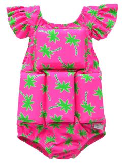 Girls Flotation Swimsuit - Palm Tree Princess Sleeve